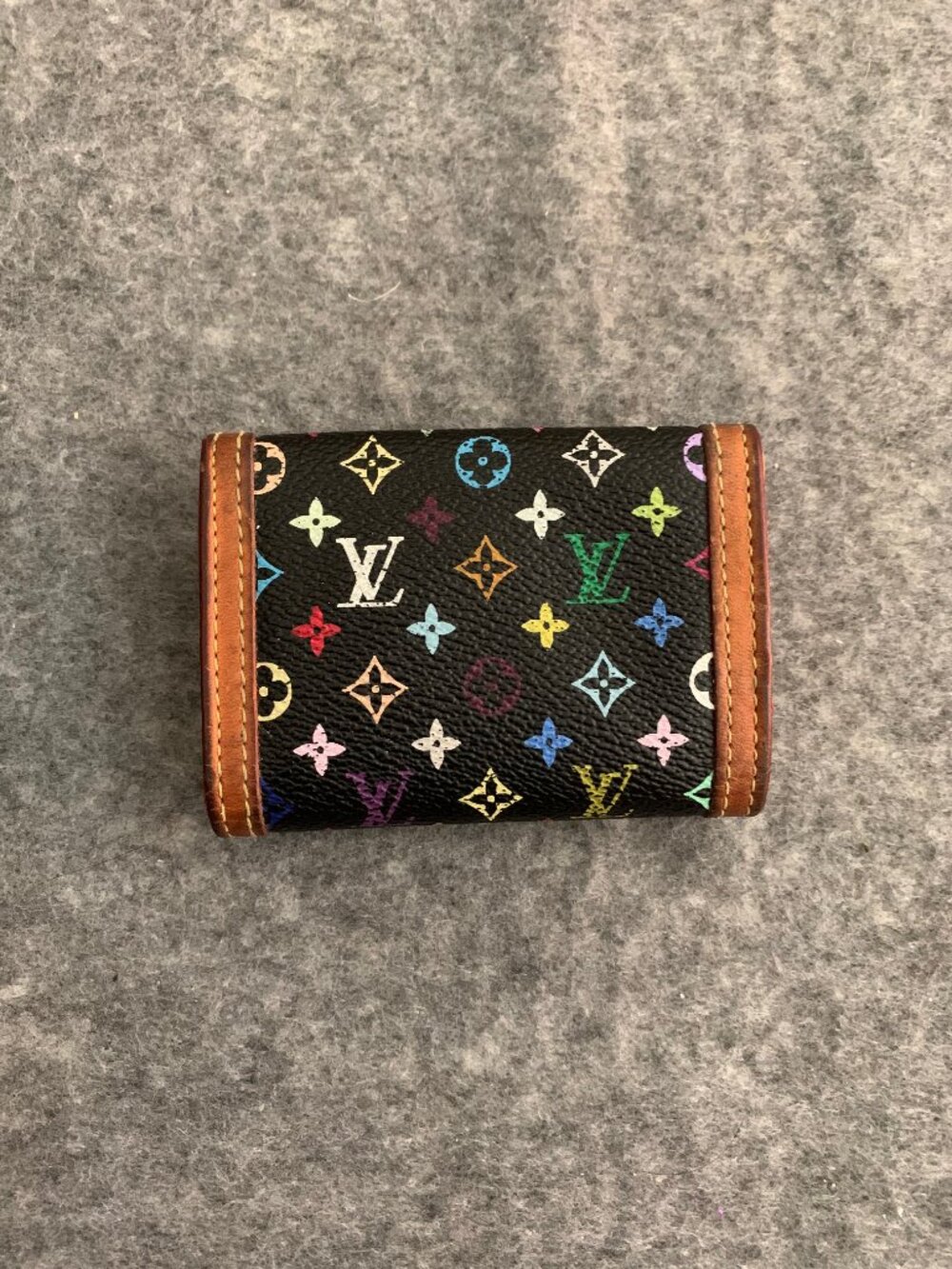 Louis Vuitton Black Monogram Multicolor Porte-Monnaie Plat Wallet Coin Purse - Picture 14 of 14